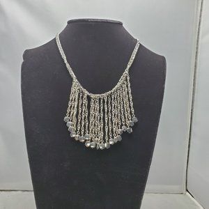 Target silver link chain with mini rope strands necklace